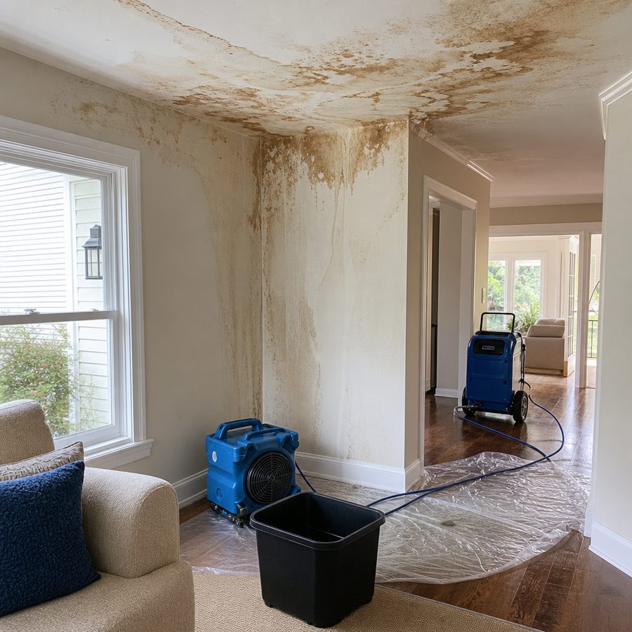roof leak water damage in Omaha, NE